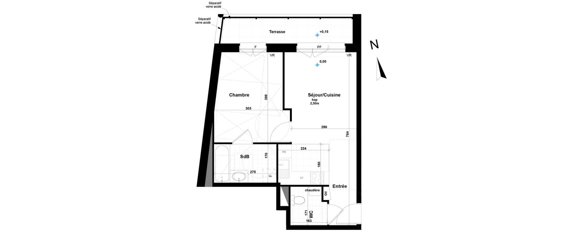 Appartement T2 de 40,36 m2 &agrave; Caen Beaulieu - maladrerie - st paul