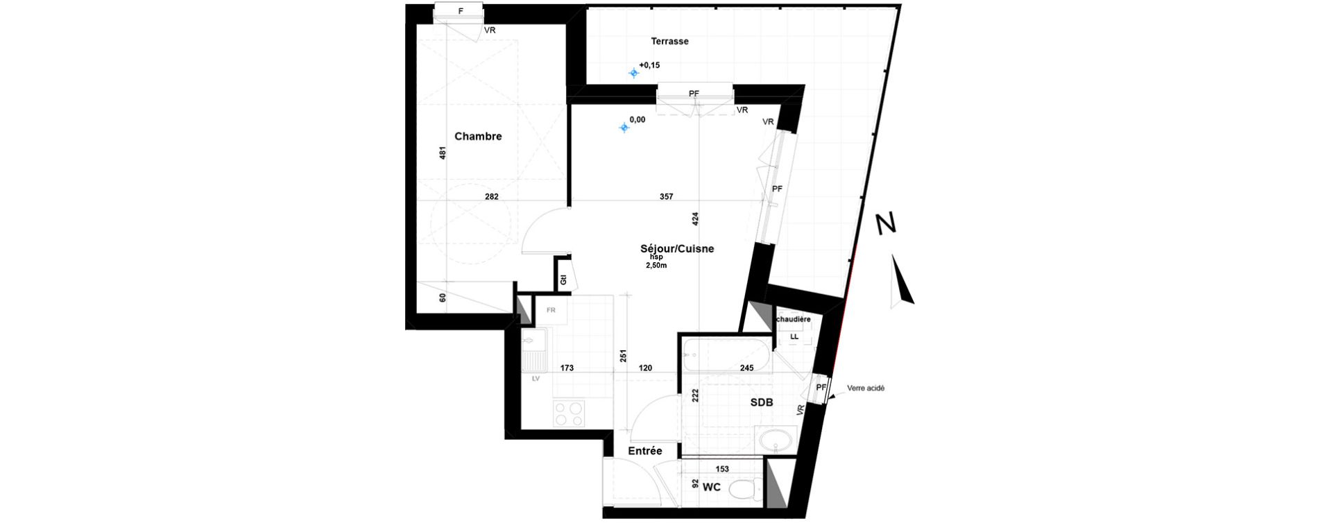 Appartement T2 de 44,44 m2 &agrave; Caen Beaulieu - maladrerie - st paul