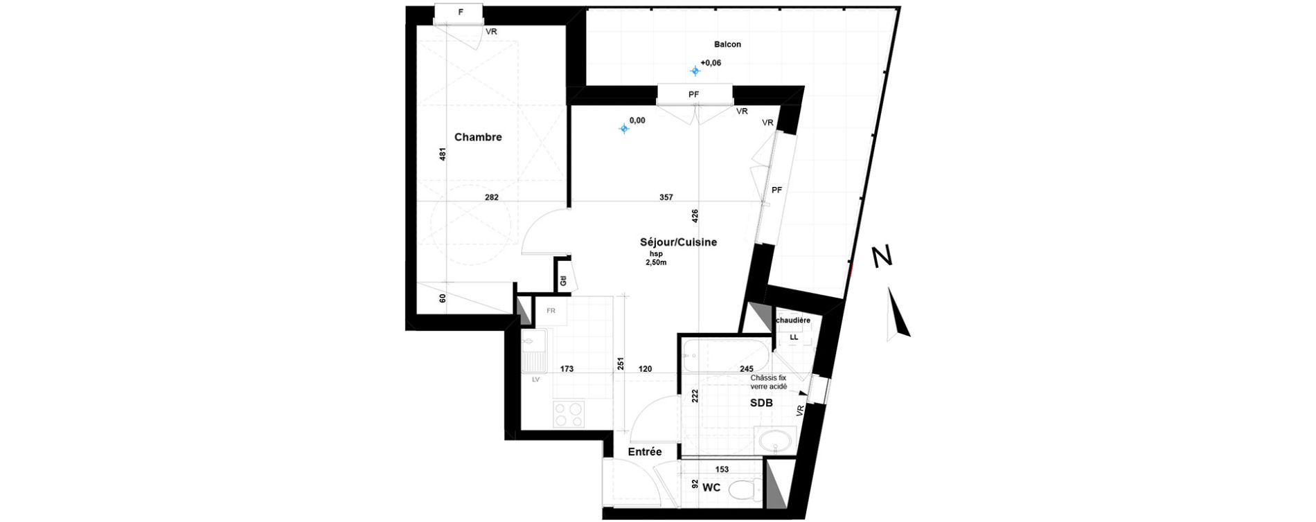 Appartement T2 de 44,44 m2 &agrave; Caen Beaulieu - maladrerie - st paul