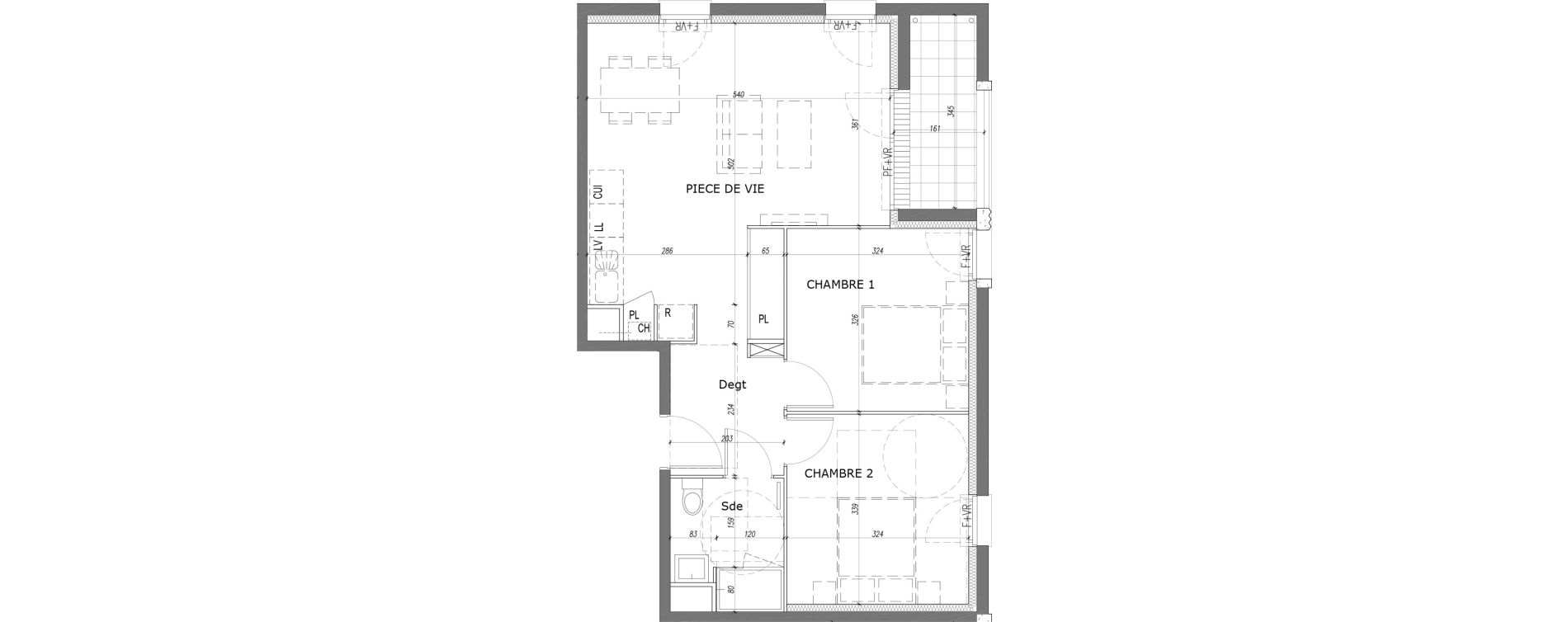 Appartement T3 de 56,76 m2 &agrave; Caen La gr&acirc;ce de dieu