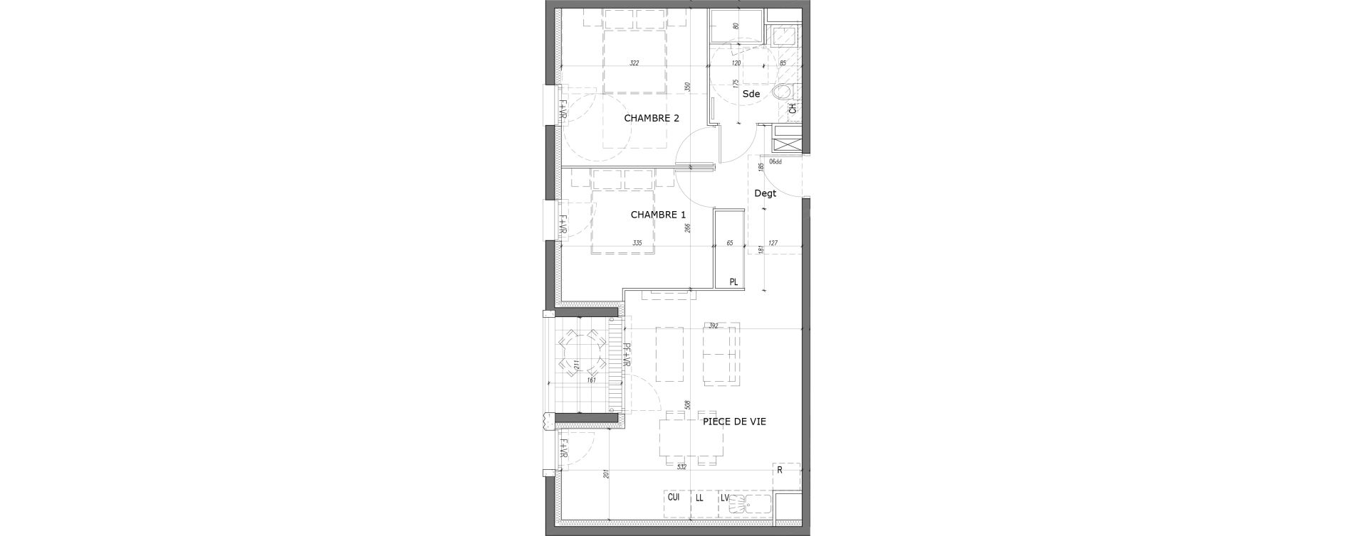 Appartement T3 de 54,44 m2 &agrave; Caen La gr&acirc;ce de dieu
