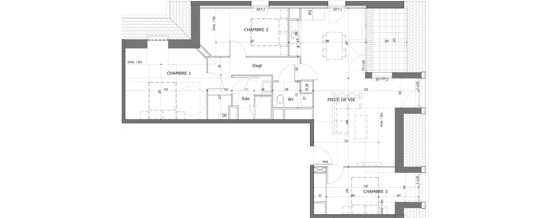 Appartement T4 de 75,65 m2 &agrave; Caen La gr&acirc;ce de dieu