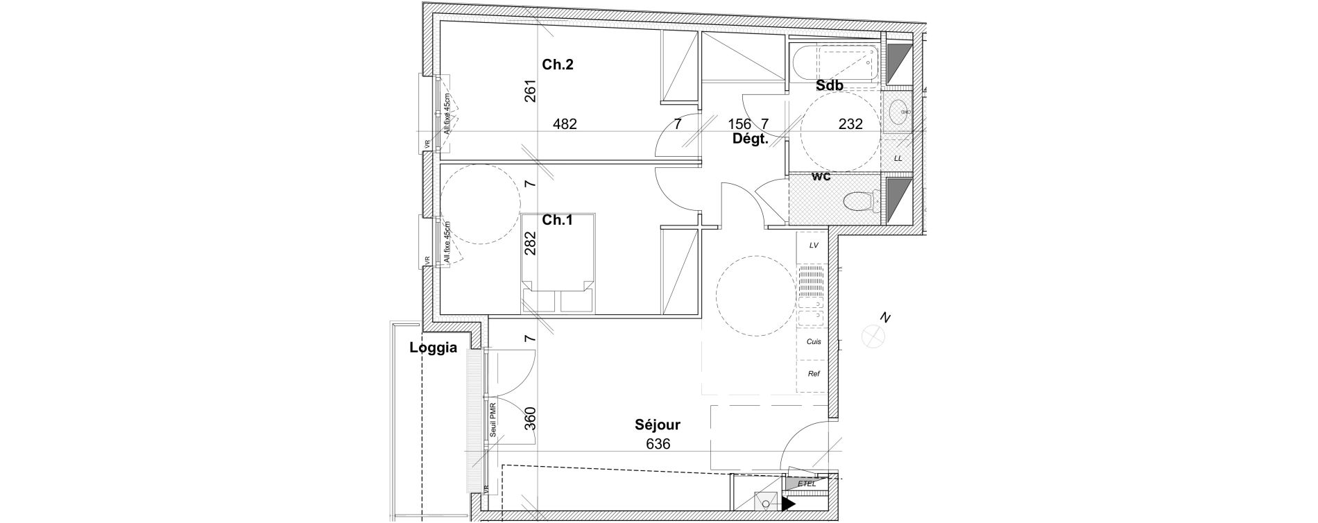 Appartement T3 de 64,11 m2 &agrave; Caen Vaucelles