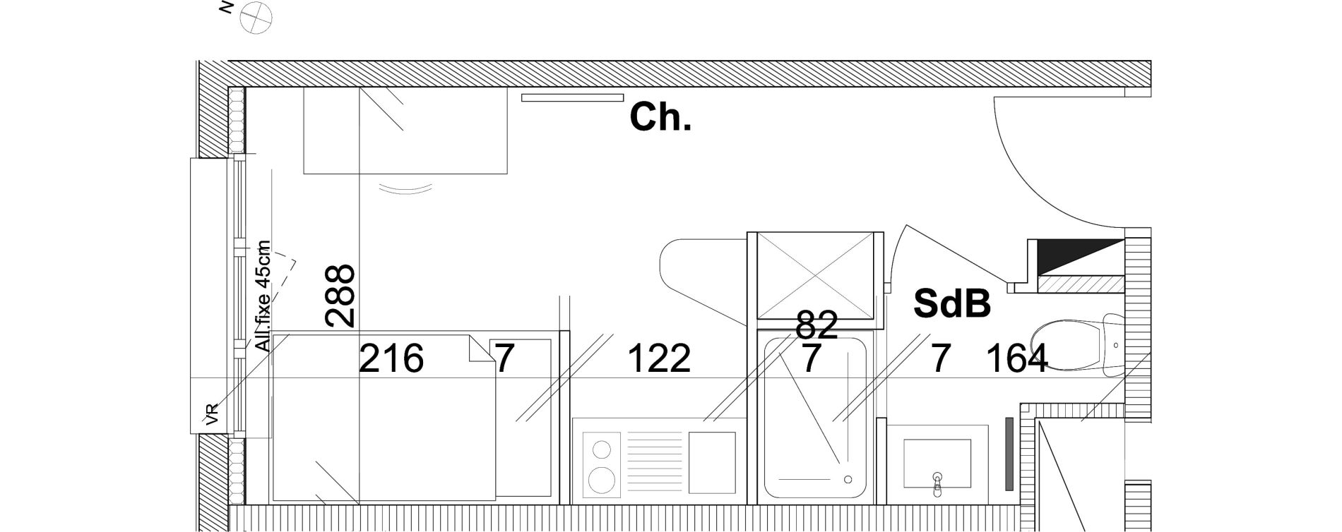 Chambre de 16,24 m2 &agrave; Caen Vaucelles