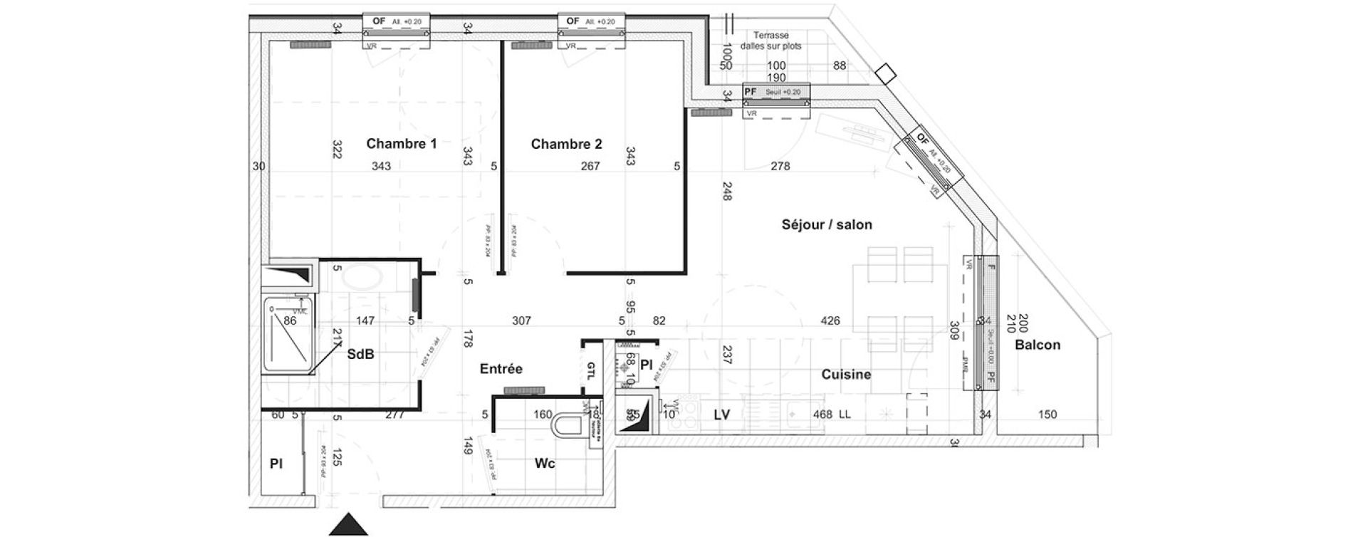 Appartement T3 de 57,80 m2 &agrave; Caen Saint ouen