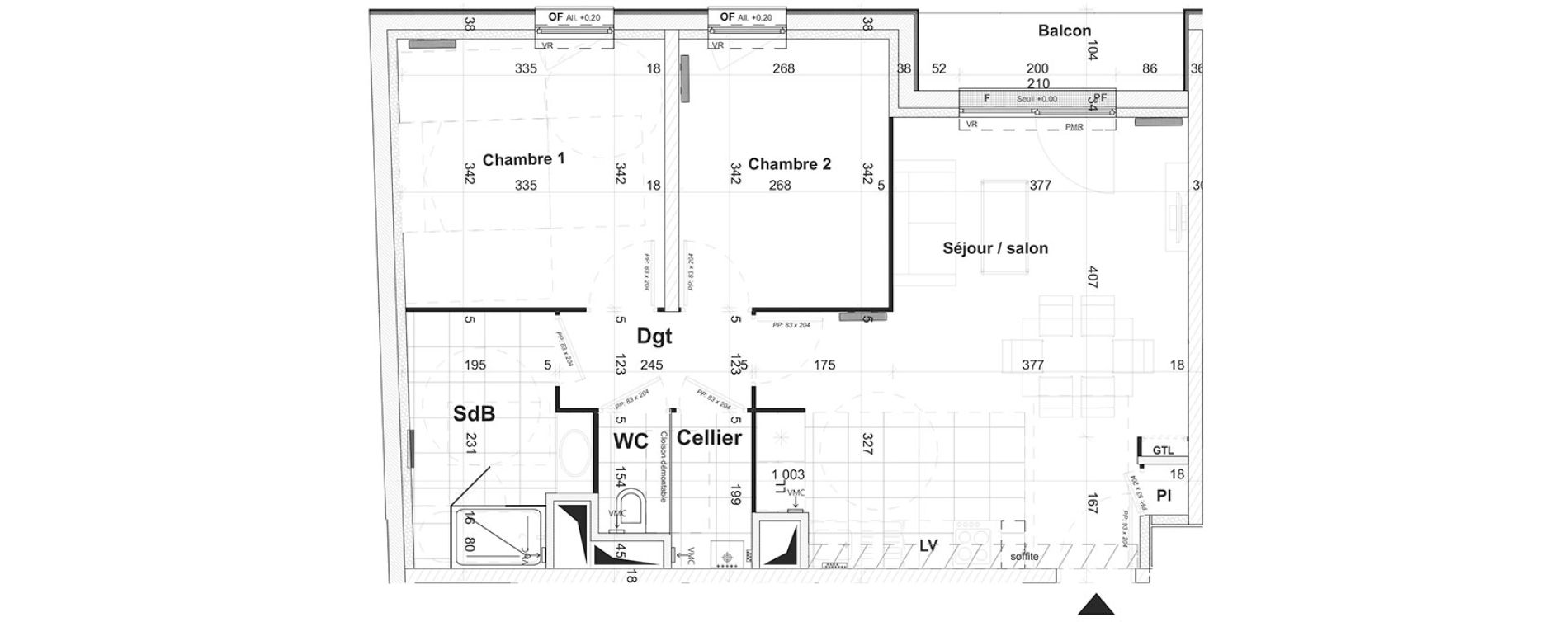 Appartement T3 de 59,90 m2 &agrave; Caen Saint ouen