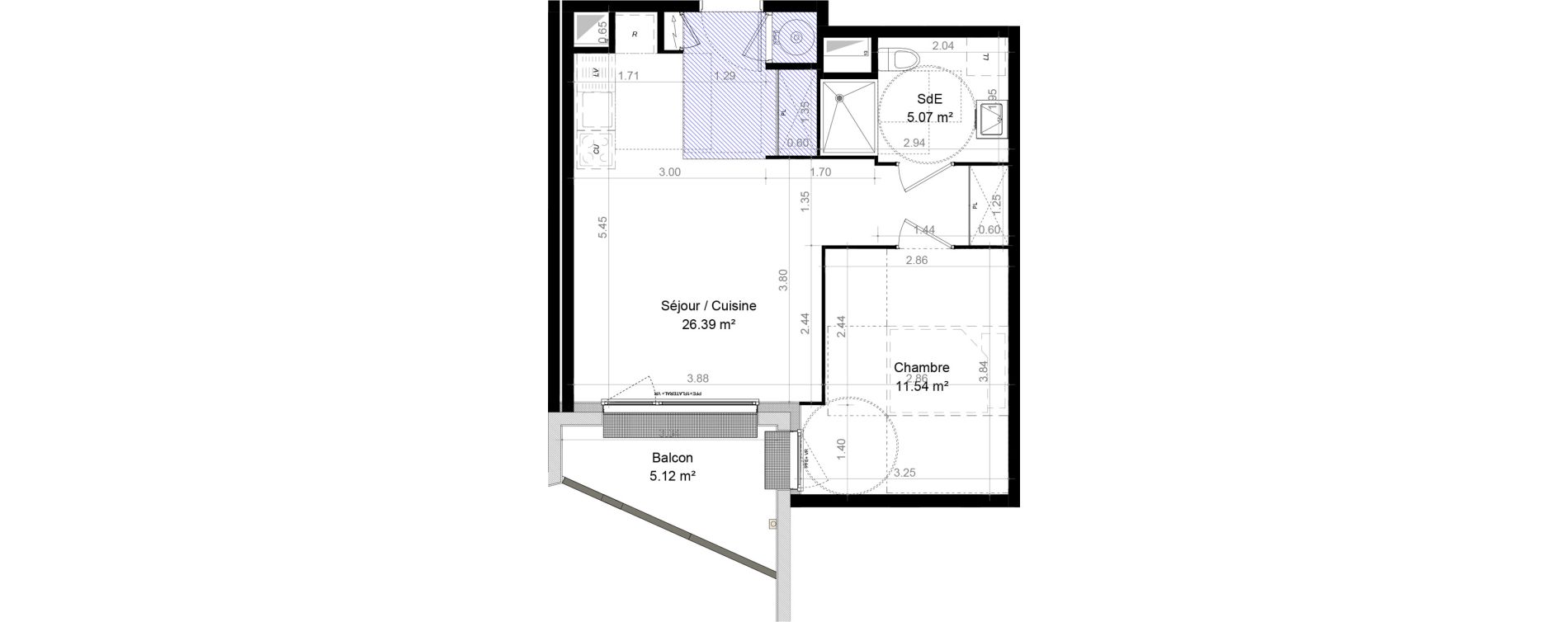 Appartement T2 de 43,00 m2 &agrave; Carpiquet Centre