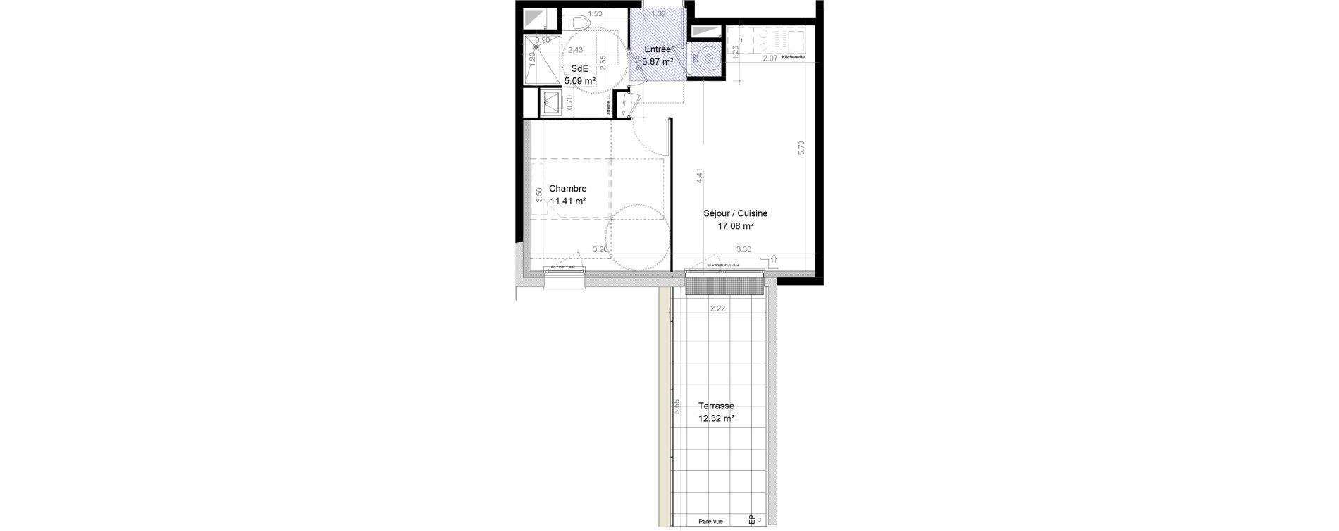 Appartement T2 de 37,45 m2 &agrave; Carpiquet Centre
