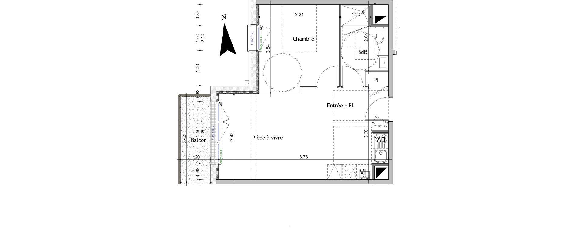 Appartement T2 de 39,90 m2 &agrave; Carpiquet Centre