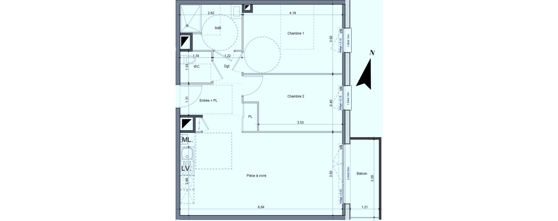 Appartement T3 de 58,78 m2 &agrave; Carpiquet Centre