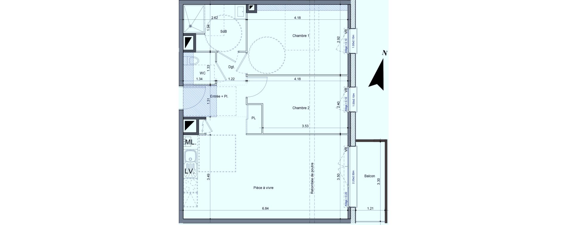 Appartement T3 de 58,78 m2 &agrave; Carpiquet Centre
