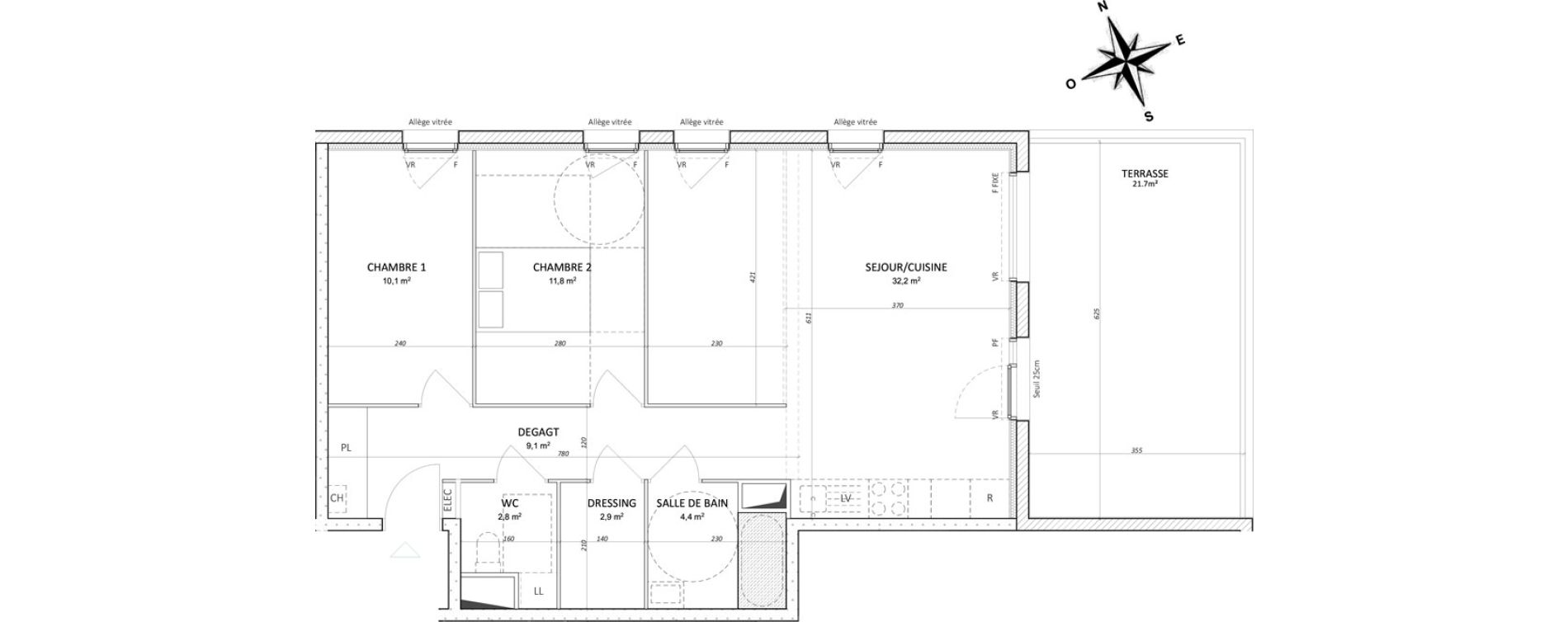 Appartement T3 de 74,20 m2 &agrave; Colombelles Centre