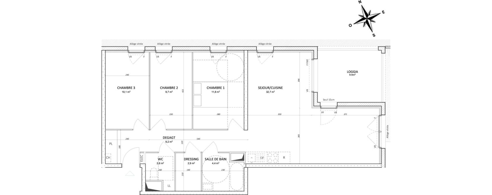Appartement T4 de 84,80 m2 &agrave; Colombelles Centre