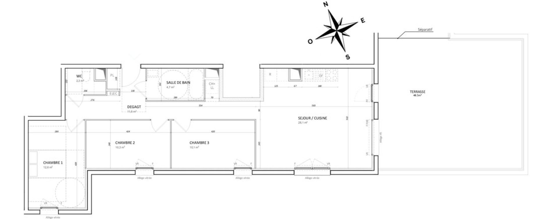 Appartement T4 de 81,10 m2 &agrave; Colombelles Centre
