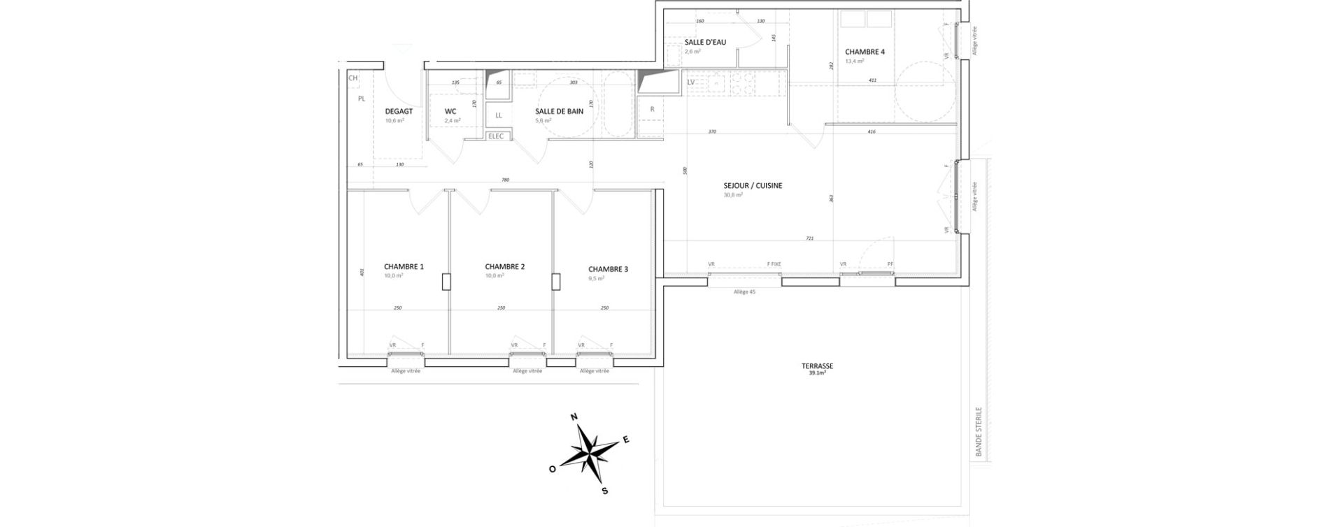 Appartement T5 de 96,30 m2 &agrave; Colombelles Centre