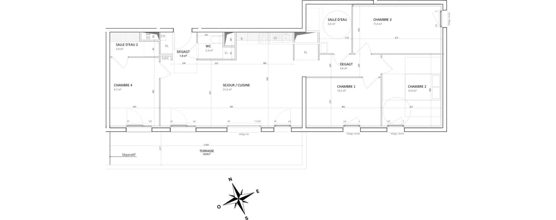 Appartement T5 de 94,20 m2 &agrave; Colombelles Centre