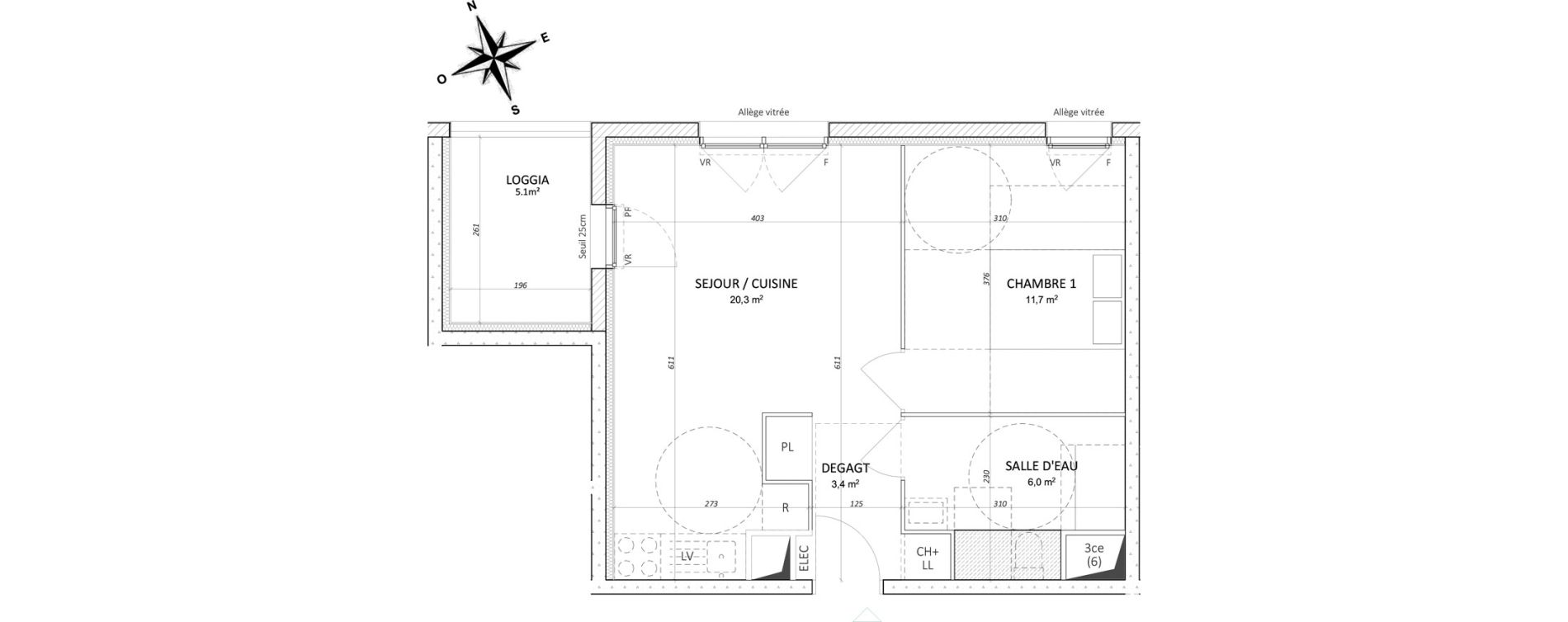 Appartement T2 de 41,90 m2 &agrave; Colombelles Centre