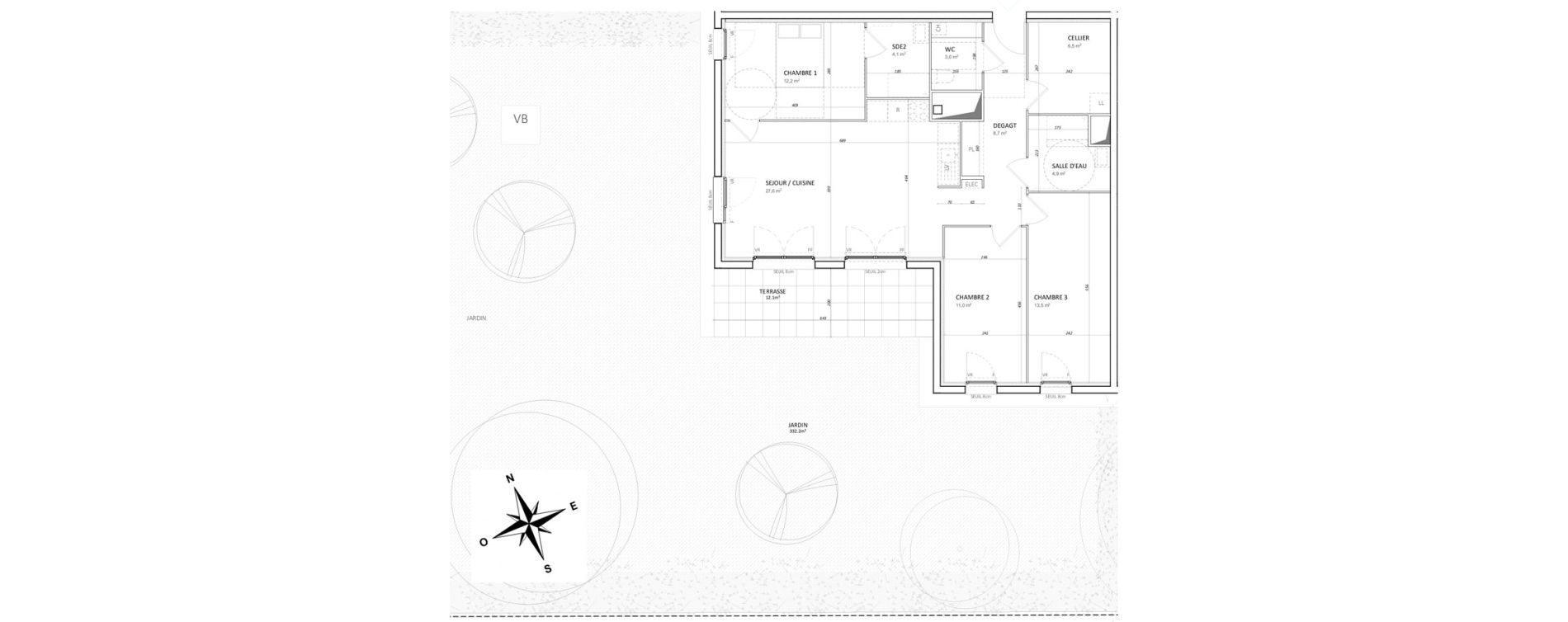 Appartement T4 de 92,60 m2 &agrave; Colombelles Centre