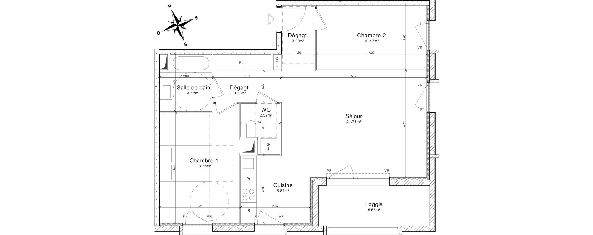 Appartement T3 de 66,84 m2 &agrave; Colombelles Le plateau et l'orne