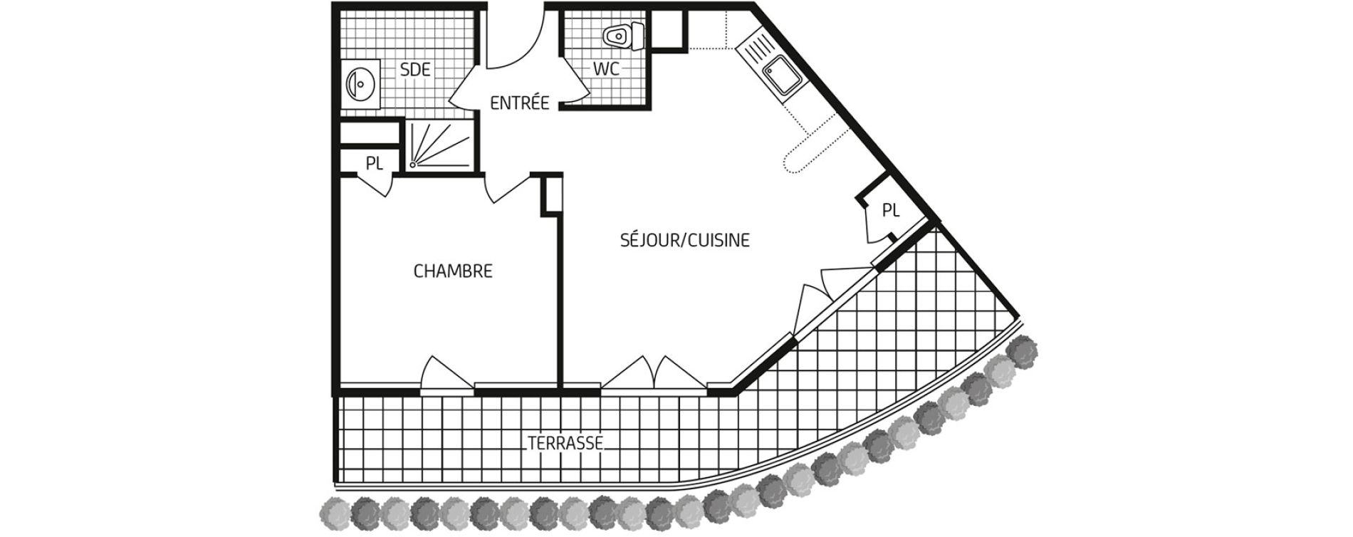 Appartement T2 de 43,22 m2 &agrave; Colombelles Centre