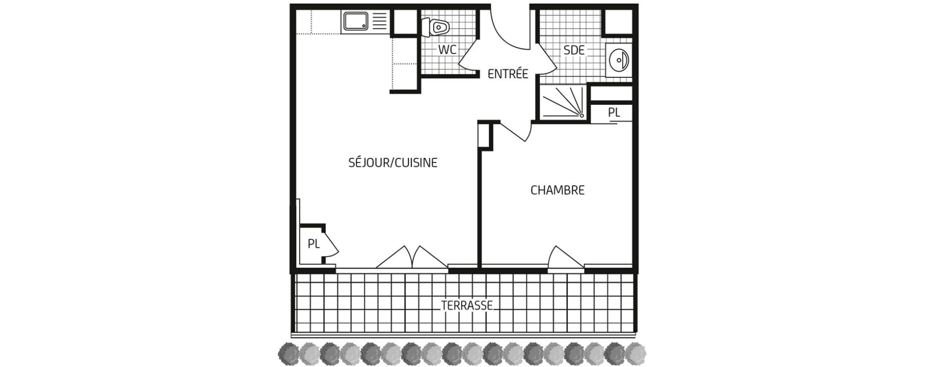 Appartement T2 de 42,64 m2 &agrave; Colombelles Centre
