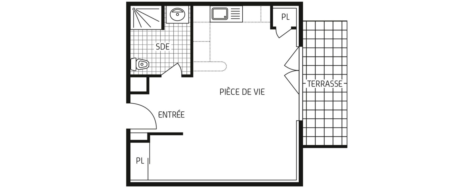 Appartement T1 bis de 33,88 m2 &agrave; Colombelles Centre