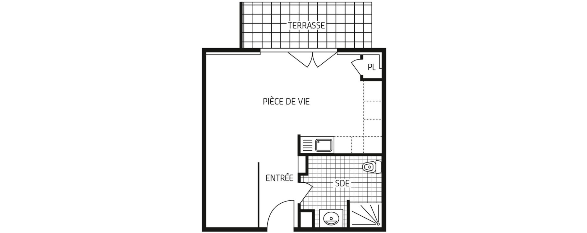 plan appartement 1 pièce 45m2