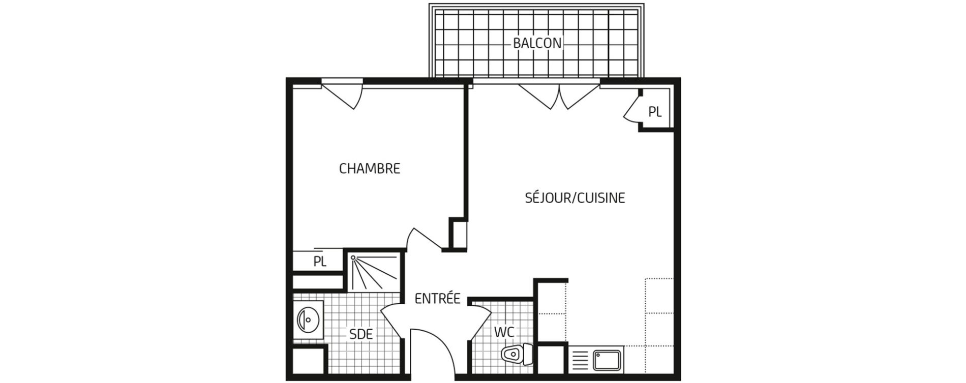 Appartement T2 de 42,86 m2 &agrave; Colombelles Centre