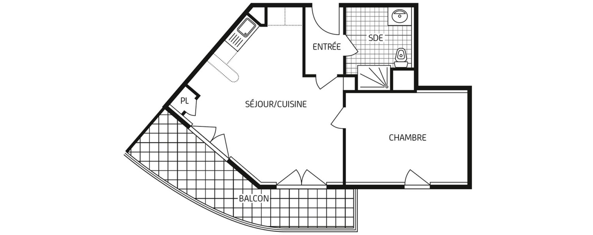 Appartement T2 de 42,03 m2 &agrave; Colombelles Centre