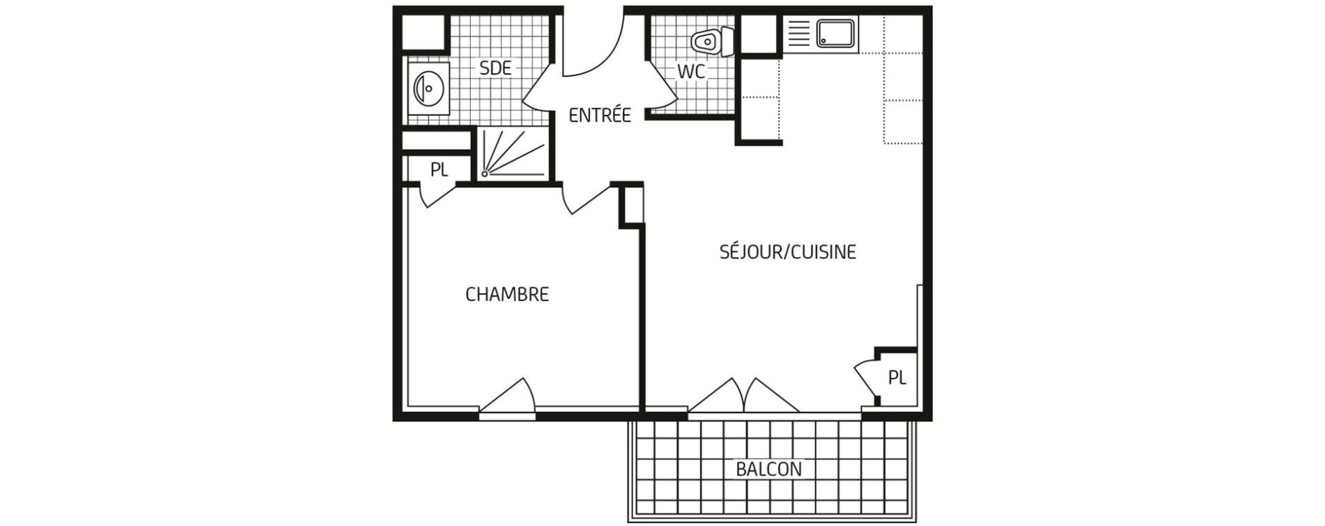 Appartement T2 de 42,46 m2 &agrave; Colombelles Centre