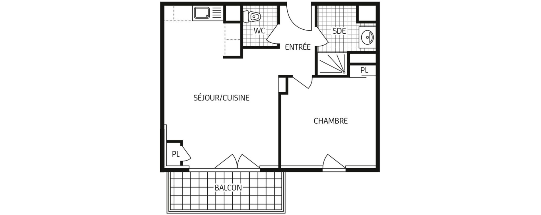 Appartement T2 de 42,64 m2 &agrave; Colombelles Centre