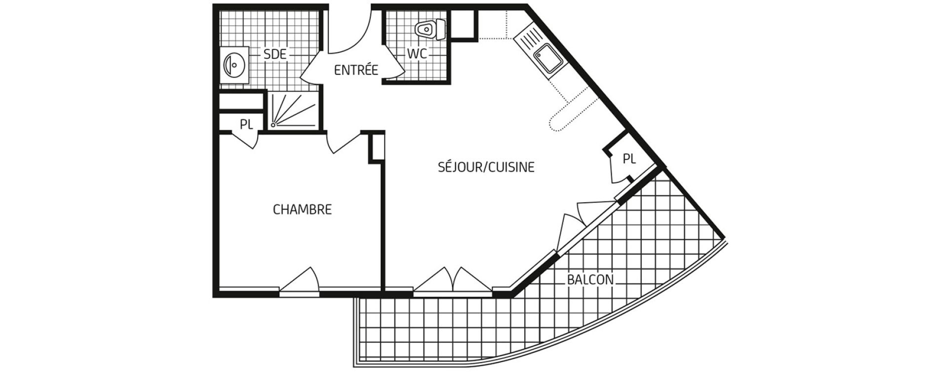 Appartement T2 de 43,22 m2 &agrave; Colombelles Centre