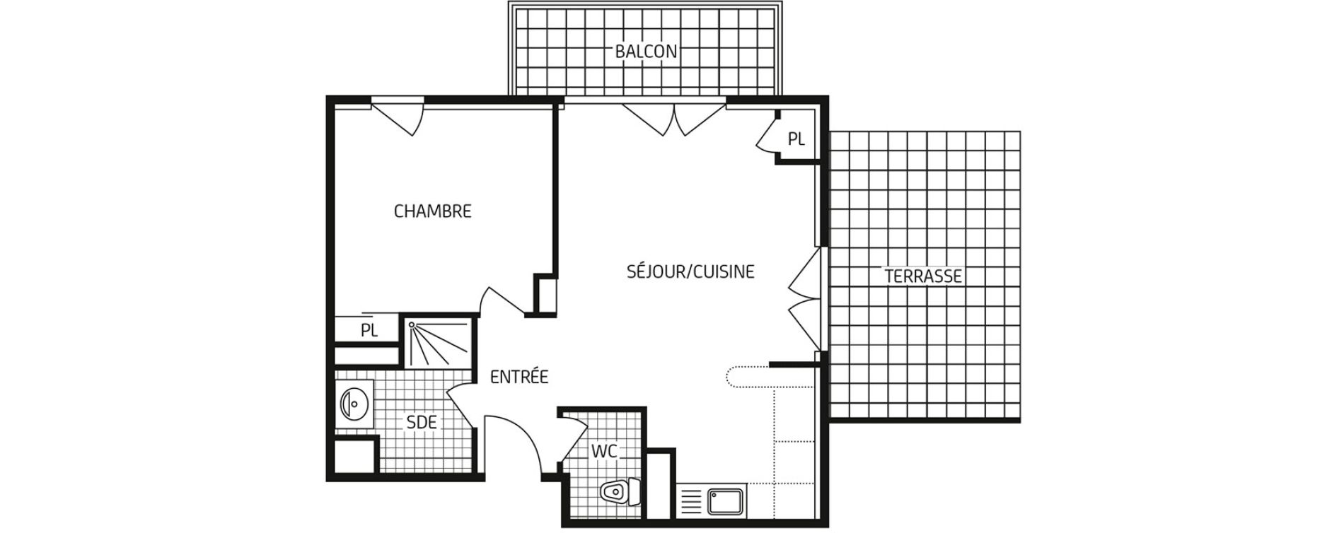 Appartement T2 de 44,89 m2 &agrave; Colombelles Centre