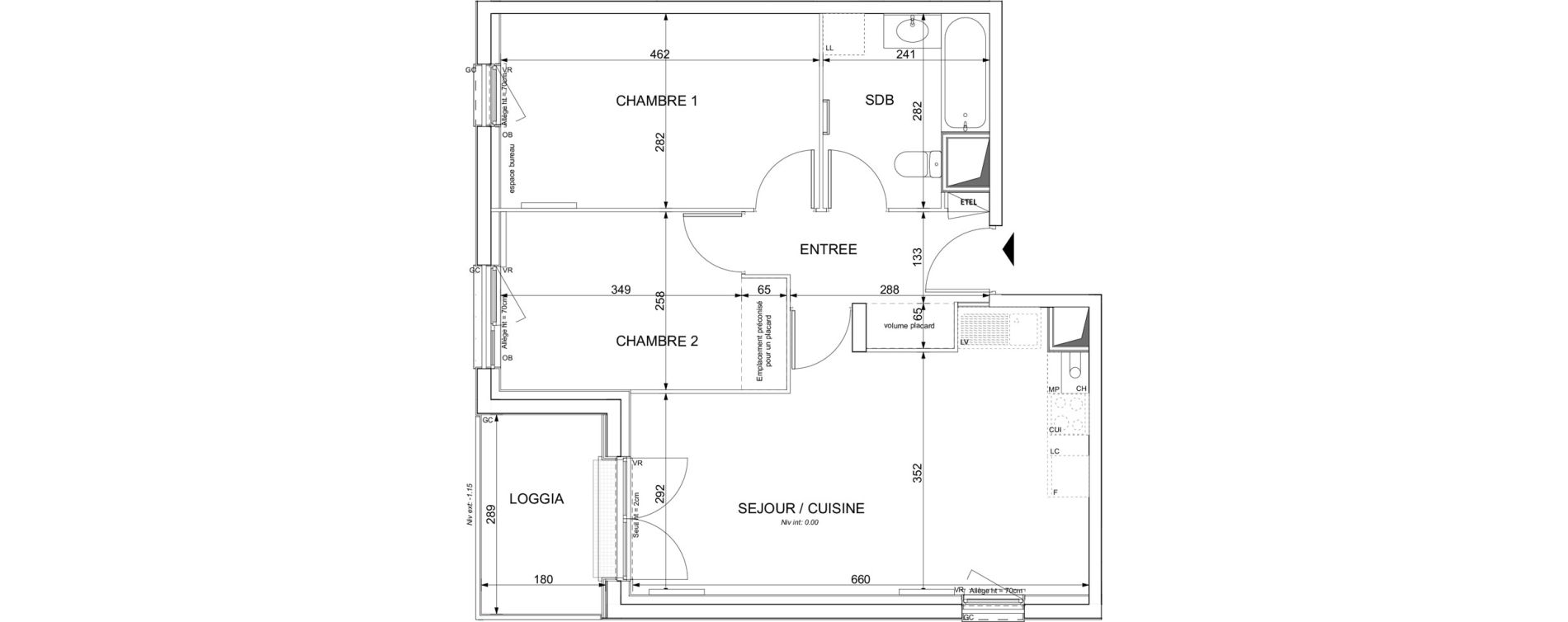 Appartement T3 de 57,72 m2 &agrave; Colombelles Le plateau et l'orne