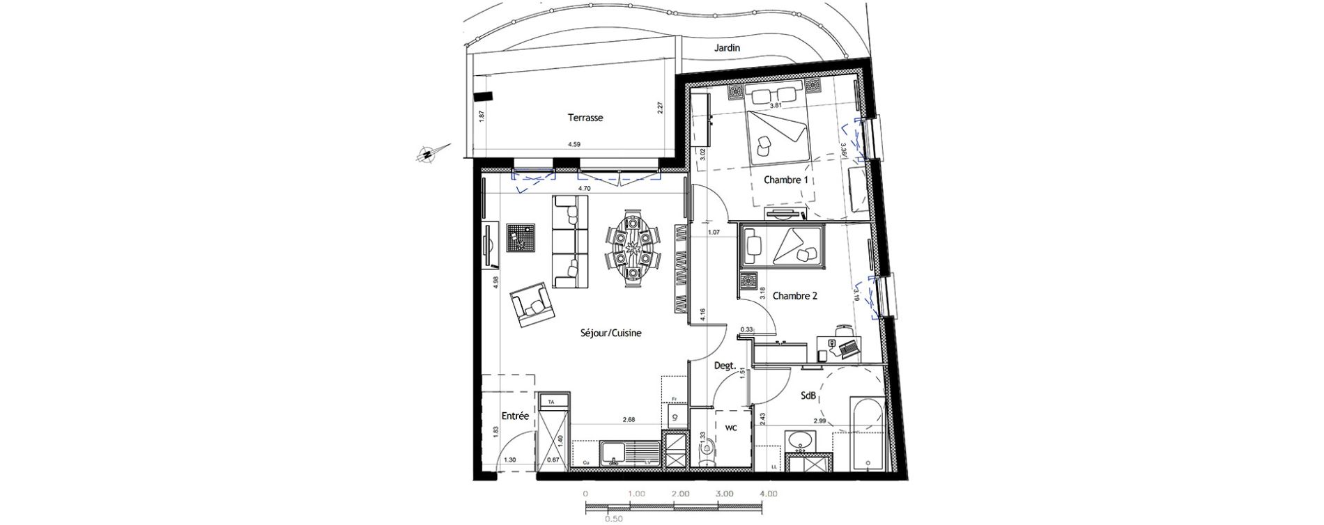 Appartement T3 de 67,23 m2 &agrave; Colombelles Centre