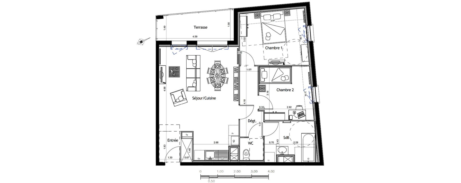 Appartement T3 de 67,23 m2 &agrave; Colombelles Centre