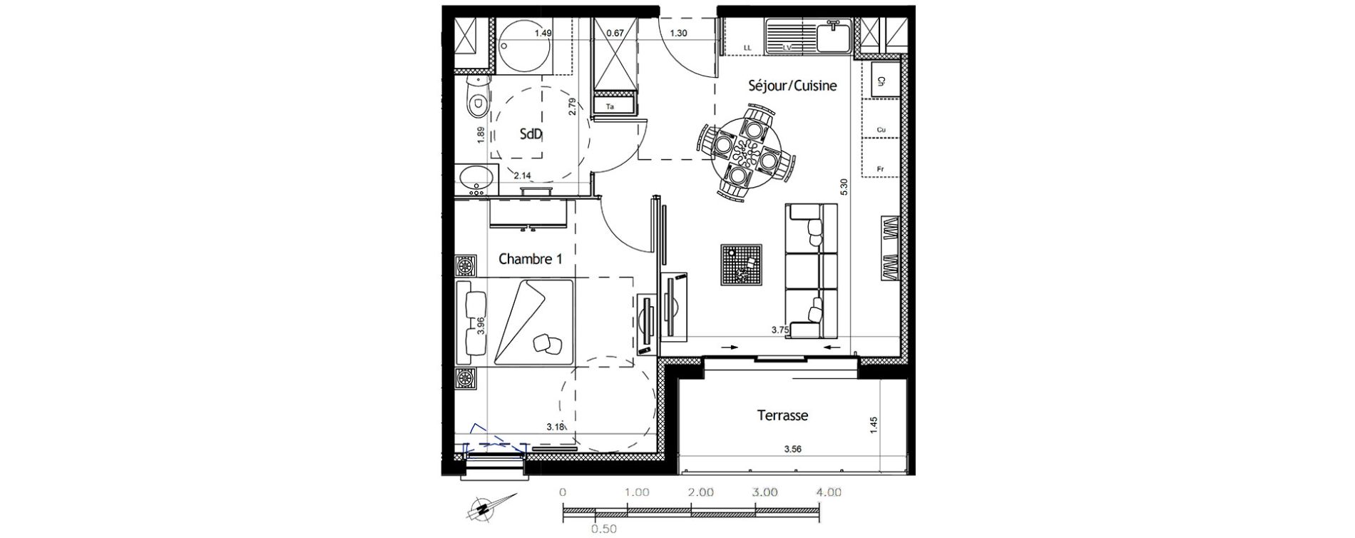 Appartement T2 de 39,97 m2 &agrave; Colombelles Centre