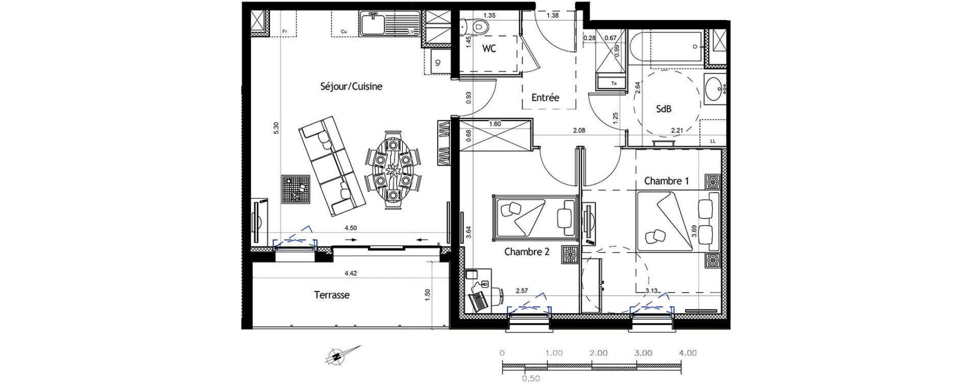 Appartement T3 de 60,30 m2 &agrave; Colombelles Centre