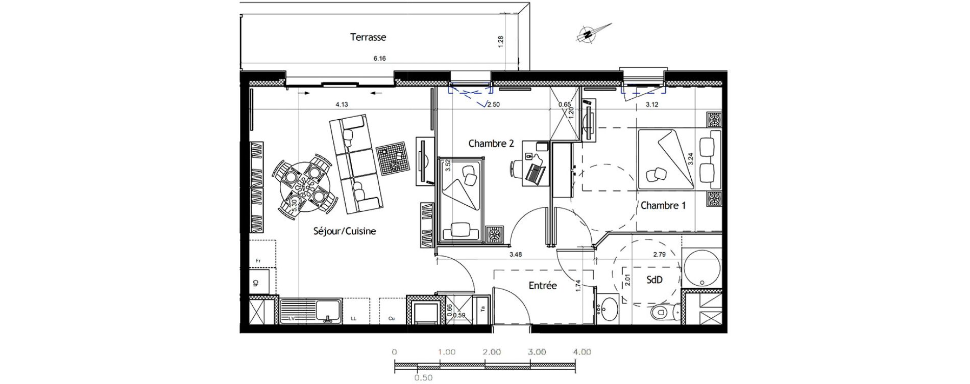 Appartement T3 de 52,77 m2 &agrave; Colombelles Centre