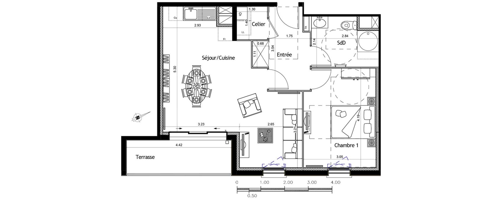 Appartement T2 de 52,73 m2 &agrave; Colombelles Centre
