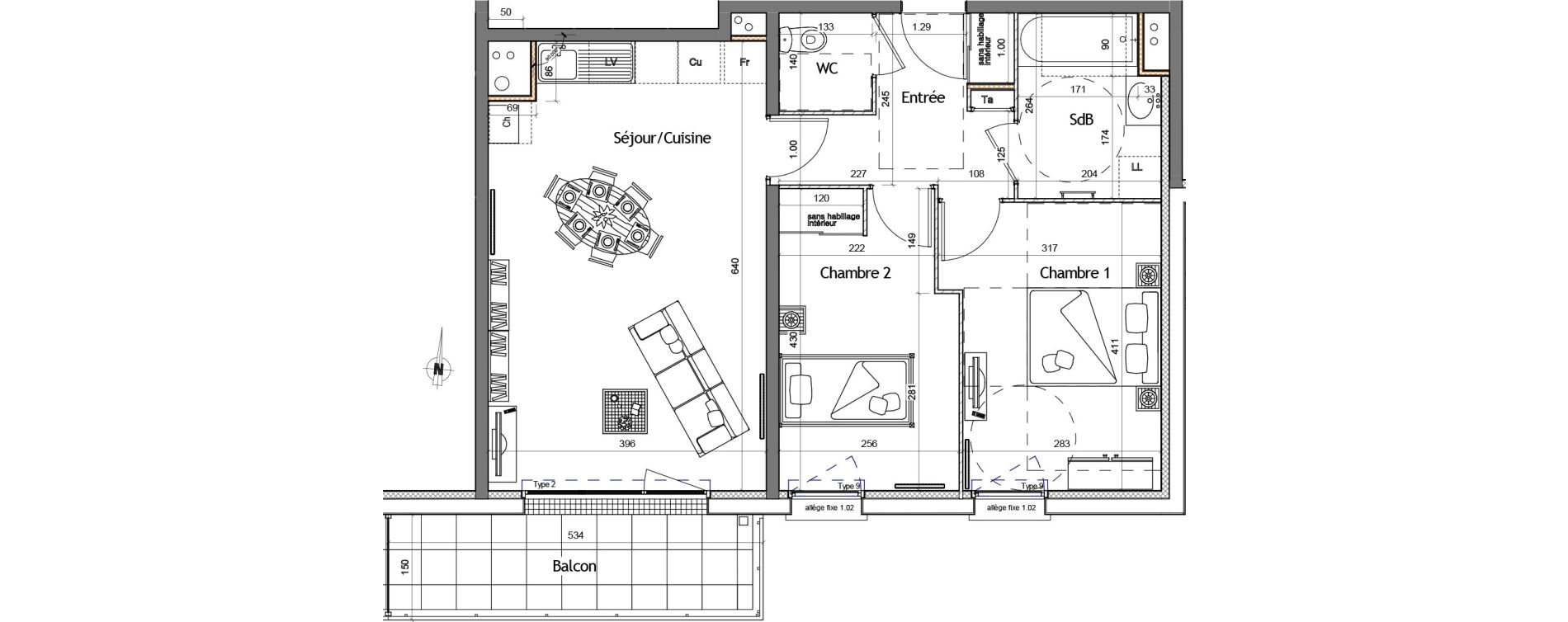 Appartement T3 de 60,50 m2 &agrave; Colombelles Centre