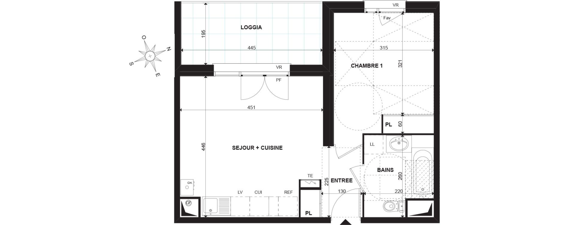Appartement T2 de 39,70 m2 &agrave; Colombelles Jean-jaures