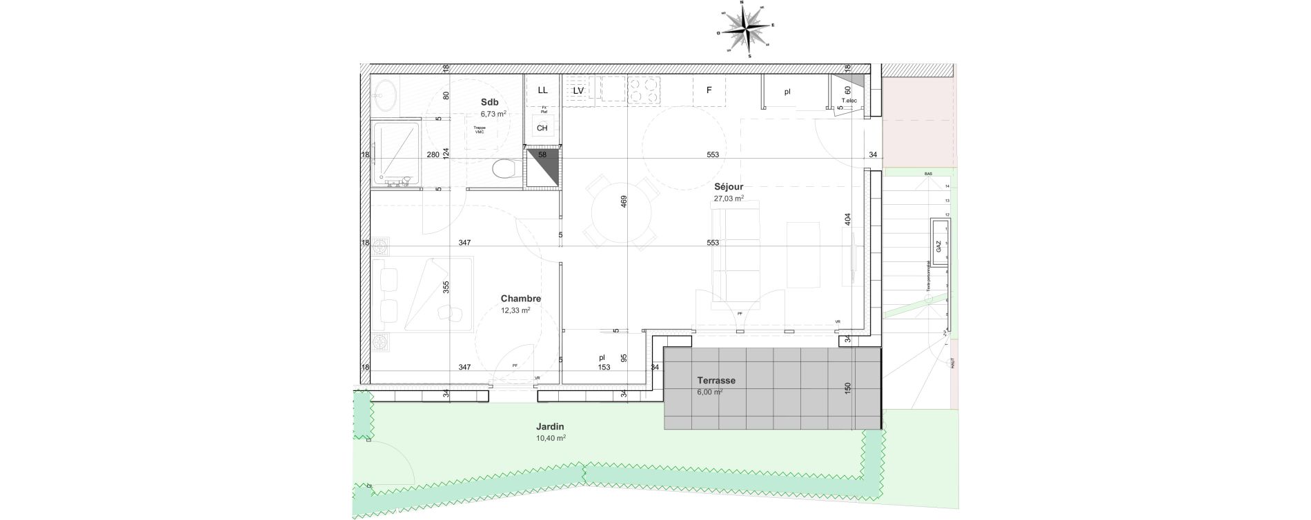 Appartement T2 de 46,09 m2 &agrave; Cormelles-Le-Royal Centre