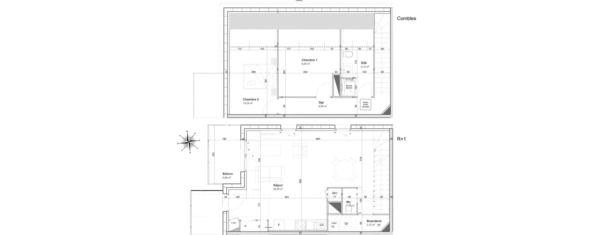 Appartement T3 de 74,22 m2 &agrave; Cormelles-Le-Royal Centre