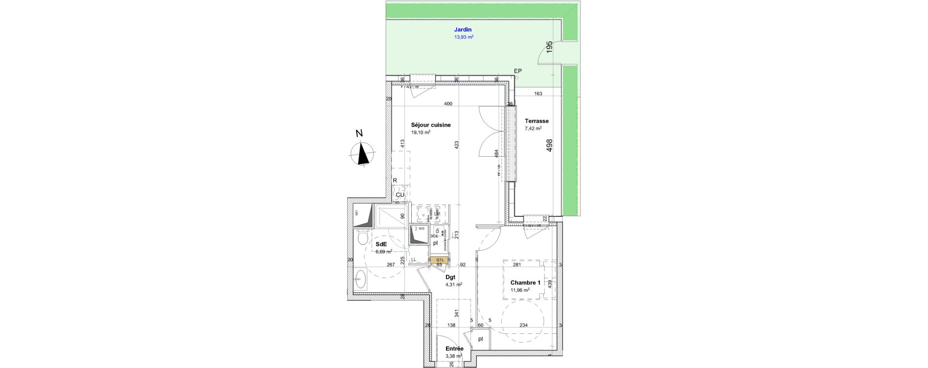 Appartement T2 de 45,44 m2 &agrave; Cormelles-Le-Royal Centre