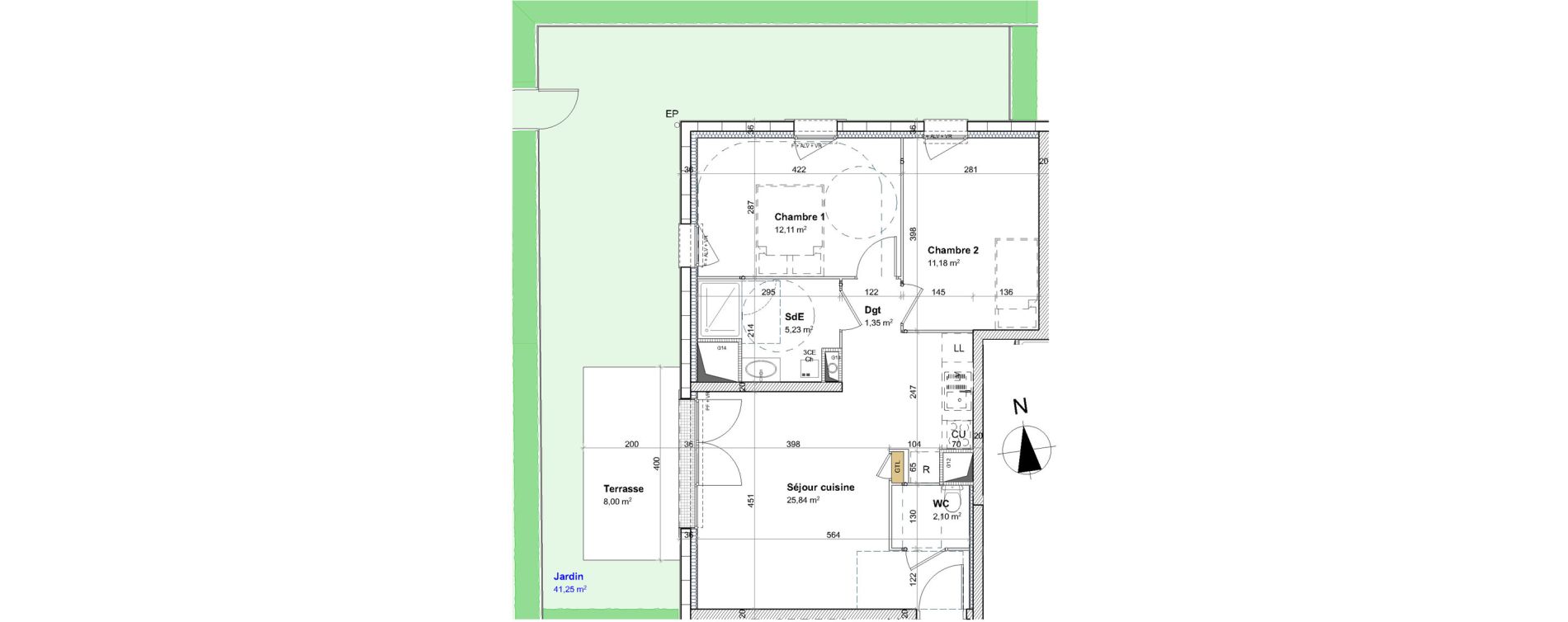 Appartement T3 de 57,81 m2 &agrave; Cormelles-Le-Royal Centre