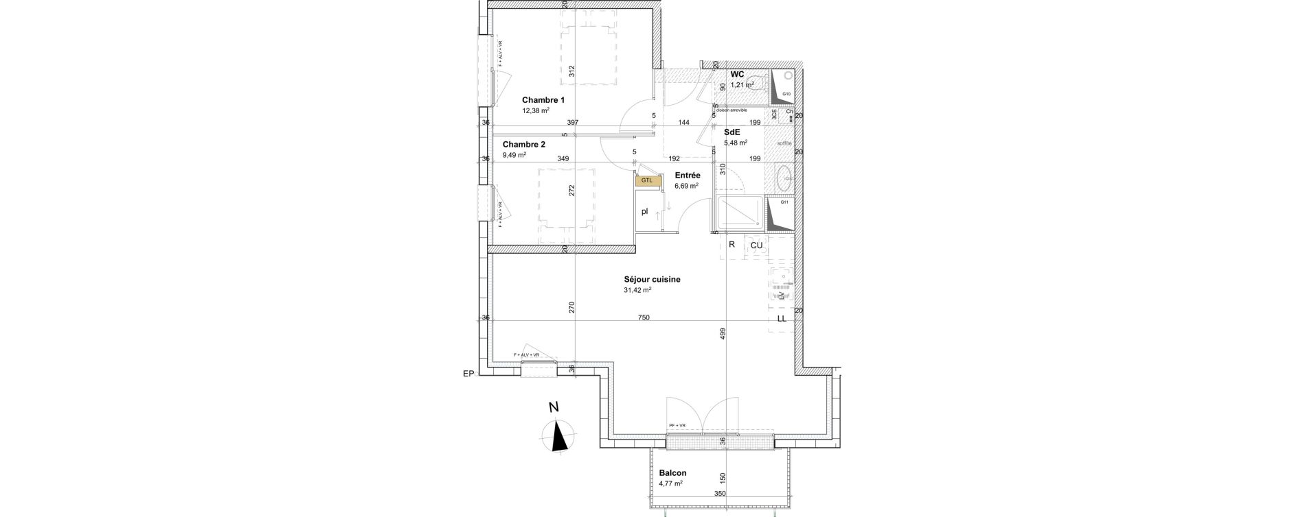Appartement T3 de 66,67 m2 &agrave; Cormelles-Le-Royal Centre