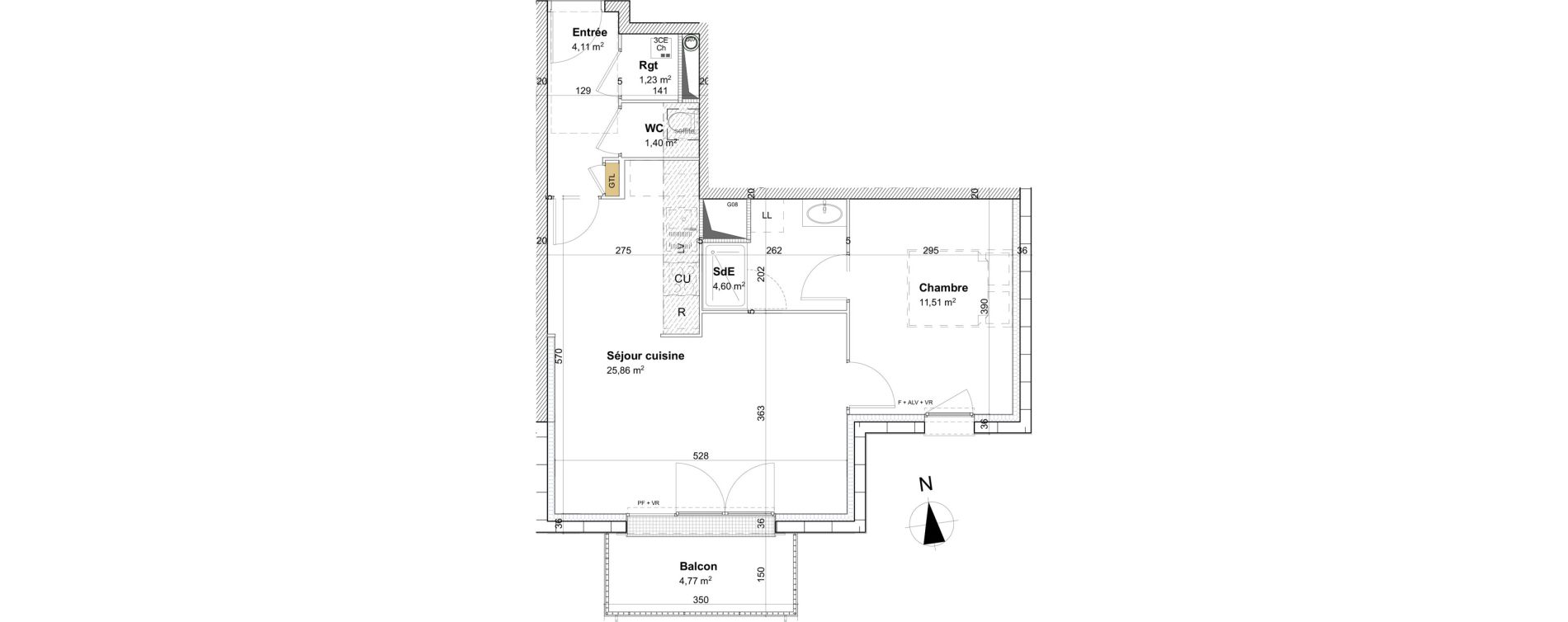 Appartement T2 de 48,71 m2 &agrave; Cormelles-Le-Royal Centre