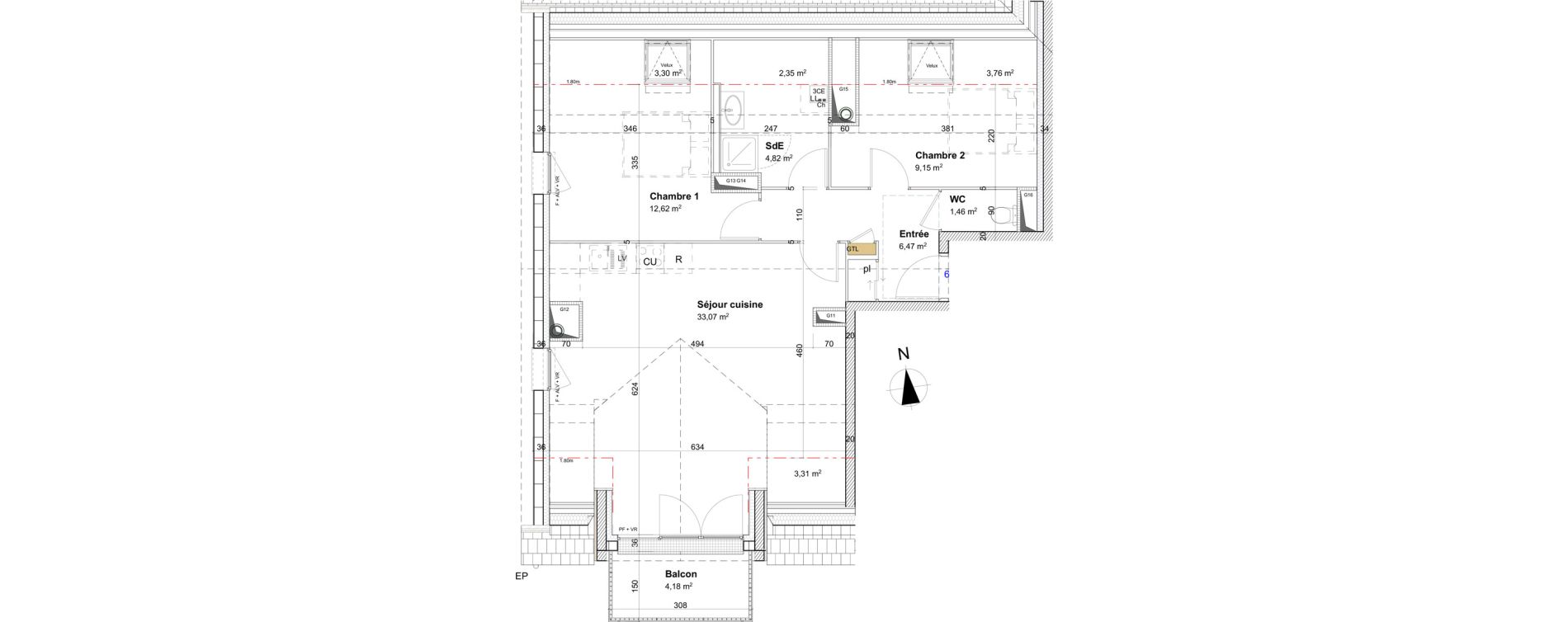 Appartement T3 de 67,59 m2 &agrave; Cormelles-Le-Royal Centre