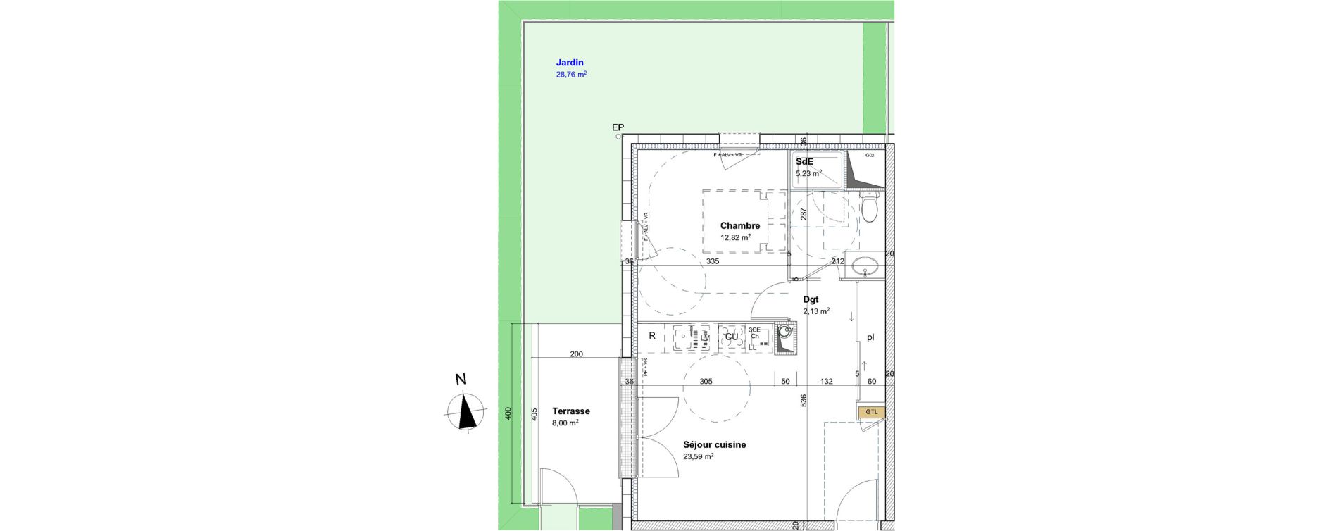 Appartement T2 de 43,77 m2 &agrave; Cormelles-Le-Royal Centre